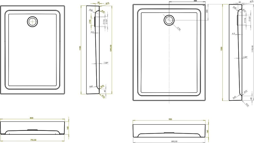 Душевой поддон Modena 120 RAVAK - Зображення 3451814-d3591.jpg