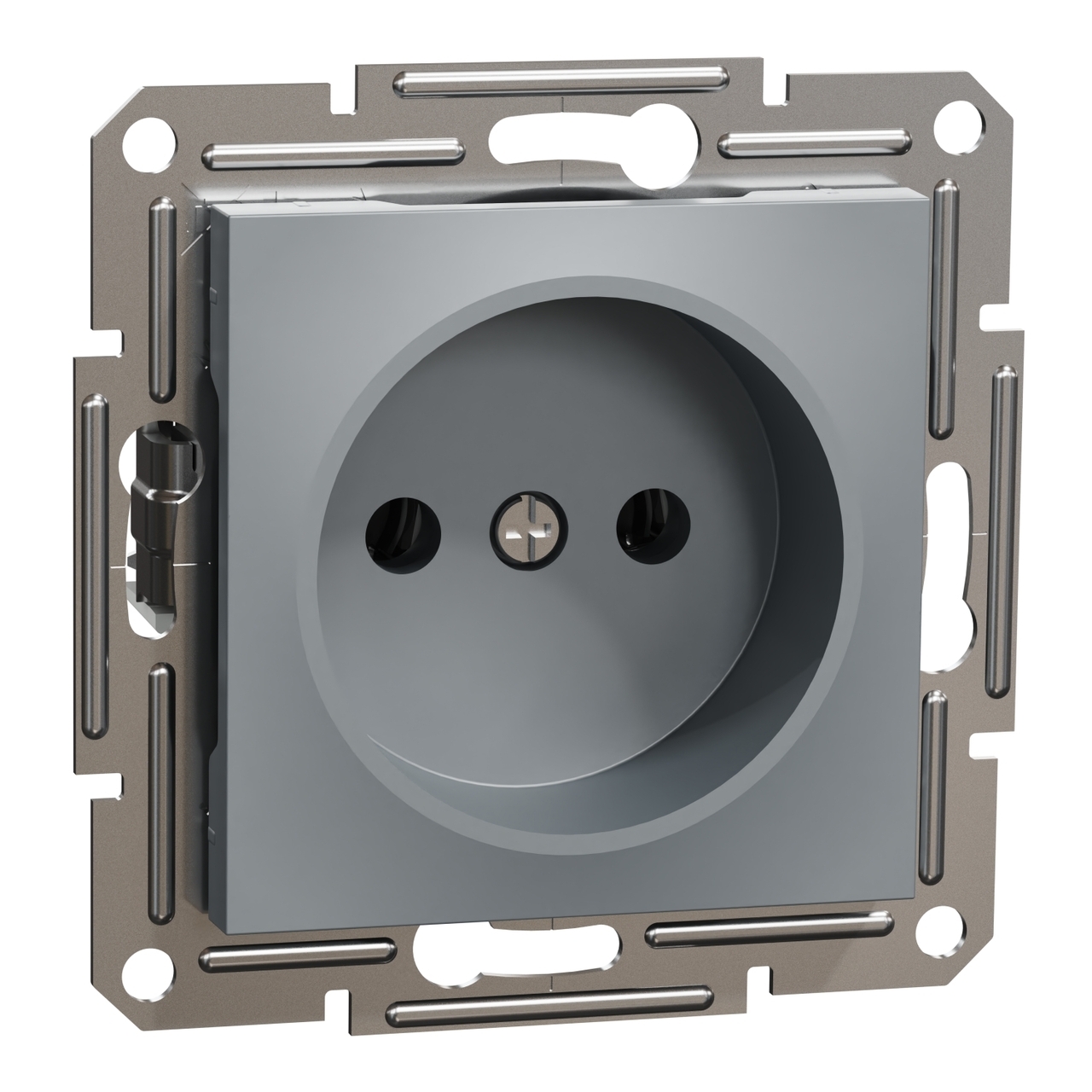 Розетка без заземлення Сталь ASFORA (EPH3000162), Schneider Electric - Зображення