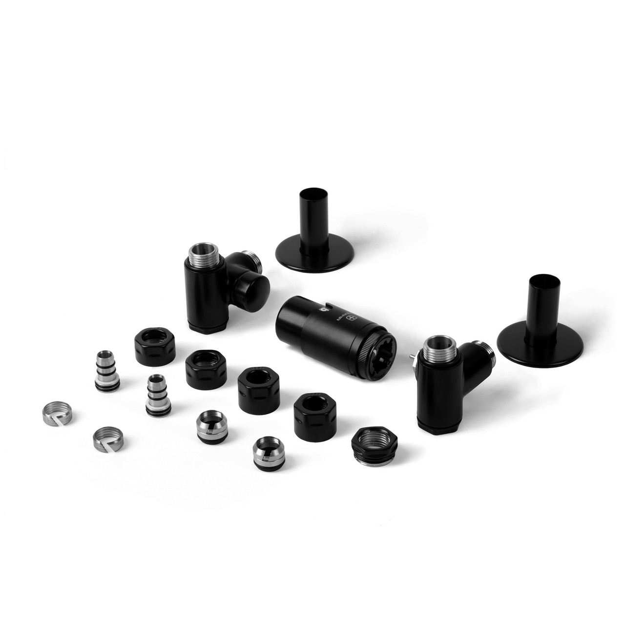 Комплект вентилей трехосевой термостатический правый черный мат Integra All in One Terma - Зображення 346919-801c1.jpg