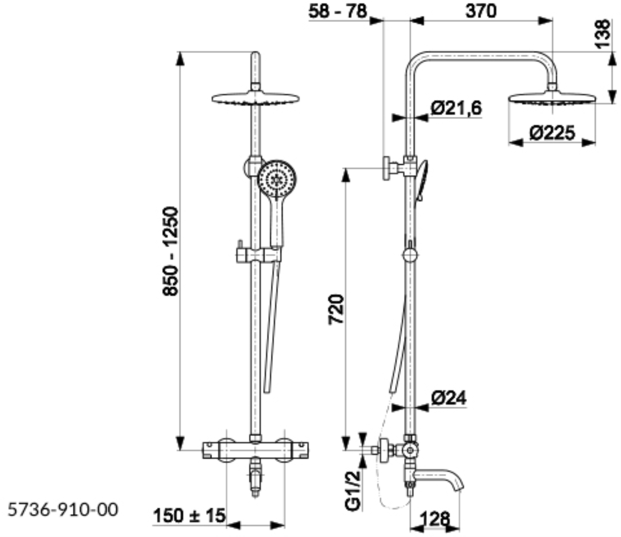 Душова система MOZA BLACK 5736-910-81 KFA ARMATURA - Зображення 3495805-36f34.jpg