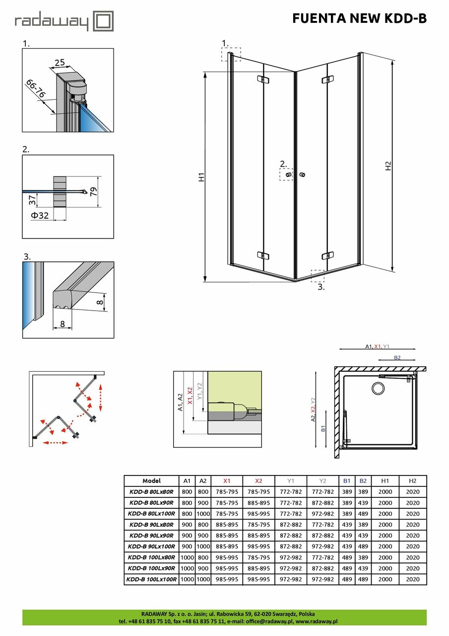 Душова кабіна (половина) Fuenta New KDD B 80 R RADAWAY - Зображення 350259-c4bb0.jpg