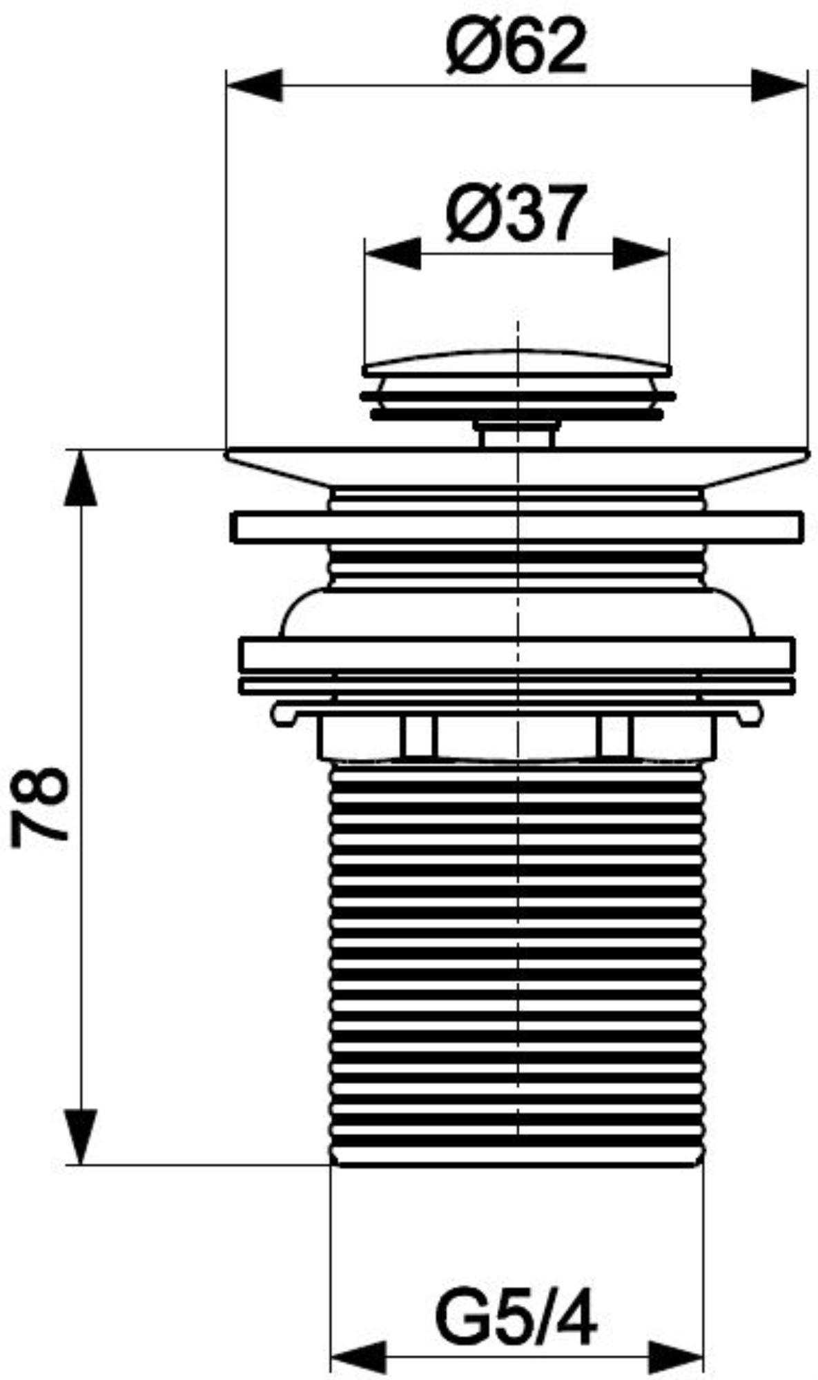 Донний клапан Push-Open 660-353-31 KFA ARMATURA - Зображення 35070367-e7e43.jpg