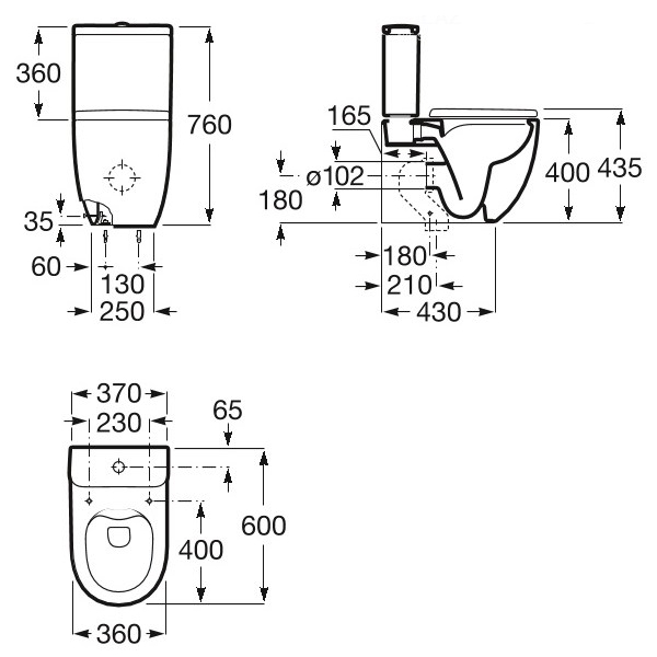 Унитаз напольный Meridian-N Rimless (A34224L000), Roca - Зображення 352694-899d4.jpg