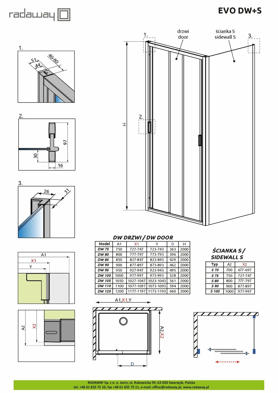 Бокова стінка Evo S 75 RADAWAY - Зображення 353454-f39d3.jpg