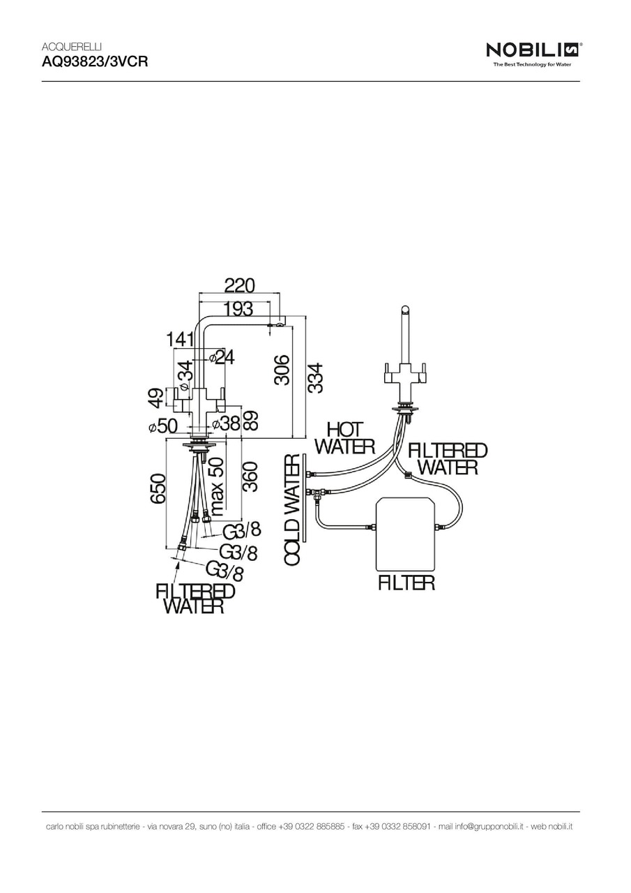 Змішувач для кухні Acquerelli (AQ93823-3VCR), Nobili - Зображення 355069-220f0.jpg