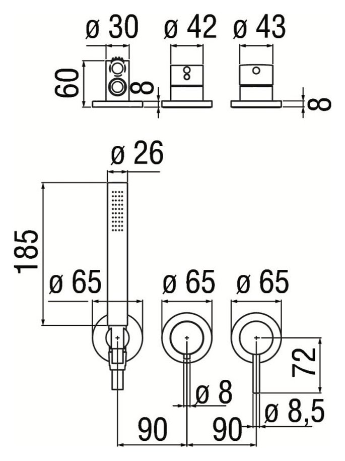 Смеситель для душа Live Velvet Black (WESK100-1TBM), Nobili - Зображення 355109-3eb70.jpg