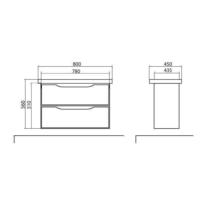 Шафка з умивальником підвісна Венеція Біла Frame 80, Аква Родос - Зображення 355194-e940d.jpg