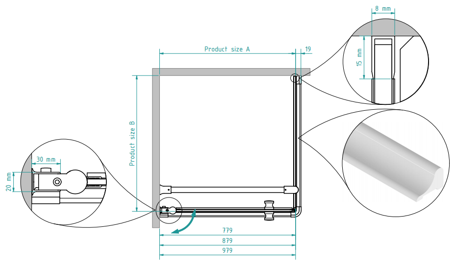 Душова кабіна квадратна Kristina 90х90 Chrome BRASTA - Зображення 36386559-00cf5.png