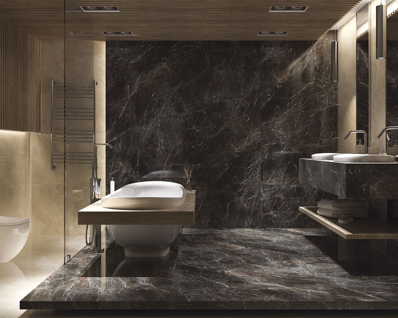 Плитка керамогранітна Tosi Brown POL 598x1198x9 Paradyz - Зображення 365ff-aranzacja-lazienki-w-nowoczesnym-stylu-tosi-ceramika-paradyz.jpg