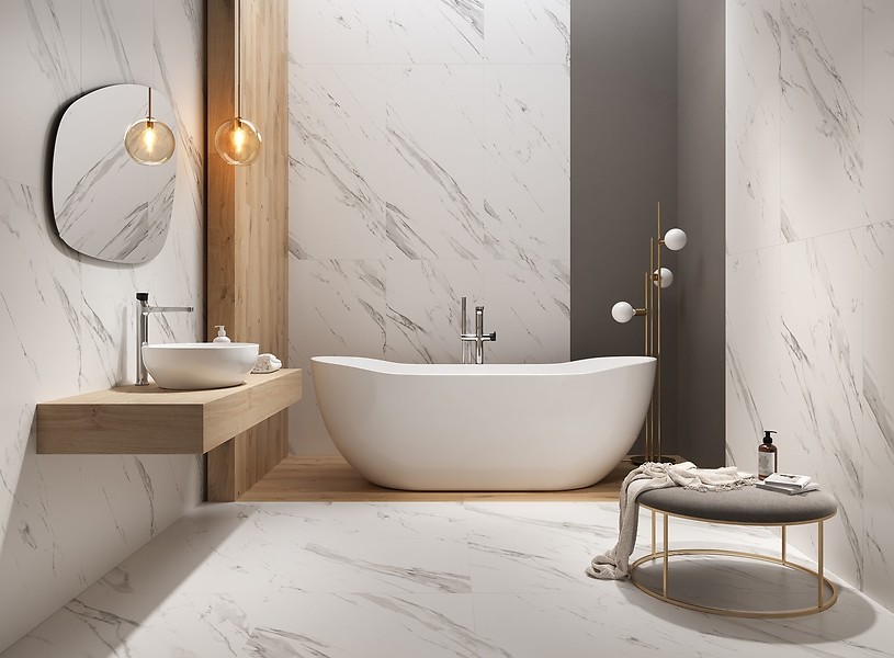 Плитка керамогранітна Calacatta Mistari White RECT 598x1198x8 Cersanit - Зображення 36653740-c4931.jpg