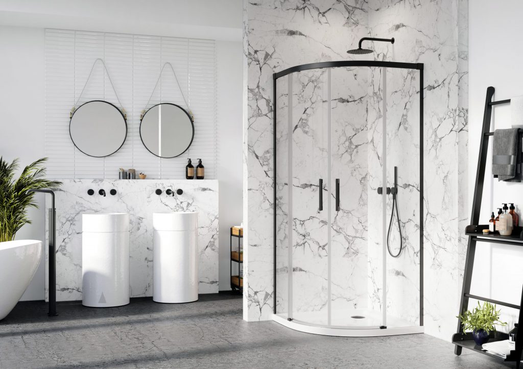 Комплект бокових стінок Idea Black PDD 100L×80R, RADAWAY - Зображення 387141-54-01-1.jpg