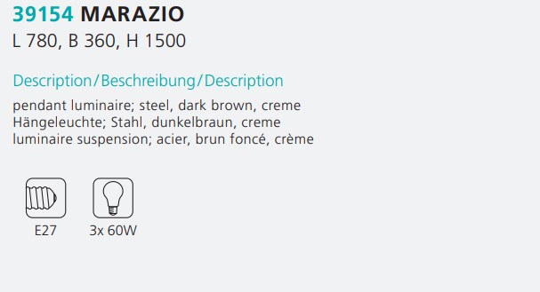 Люстра MARAZIO BRAUN-CREME (39154), EGLO - Зображення 39154--.jpg