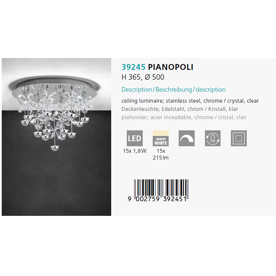 Світильник PIANOPOLI CHROM-KRISTALL LED (39245), EGLO - Зображення 39245--.jpg