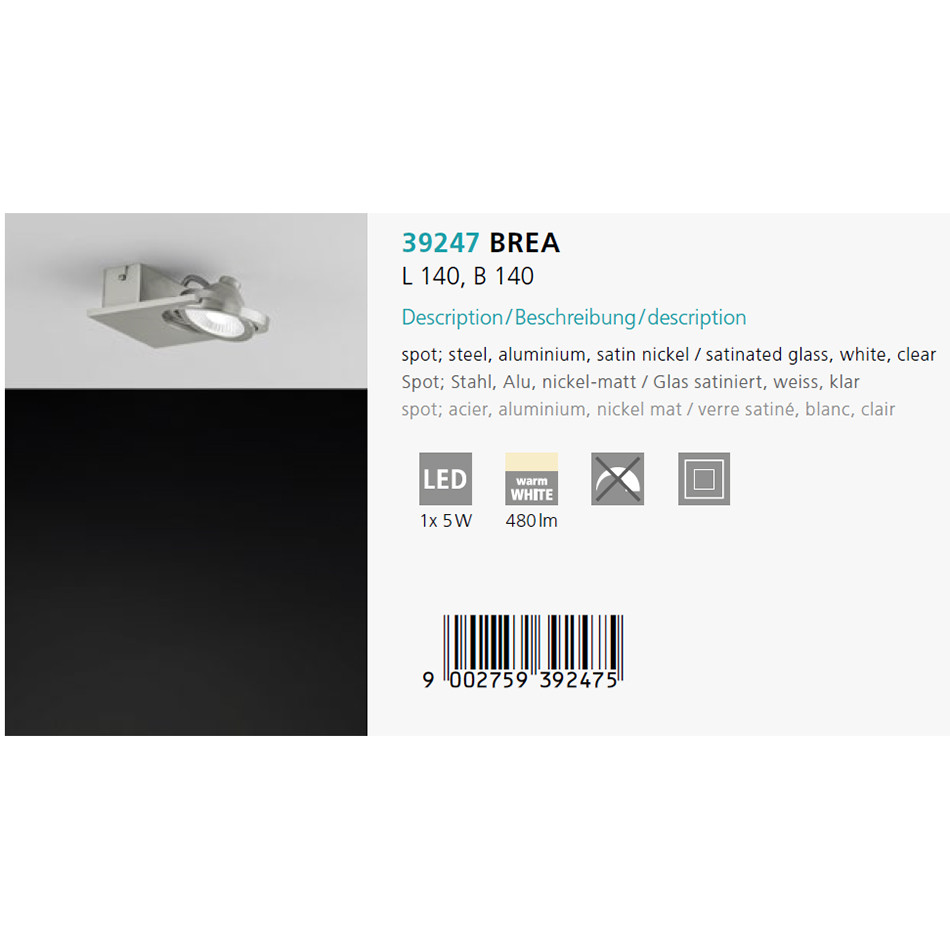 Спот BREA NICKEL-MATT  LED (39247), EGLO - Зображення 39247-.jpg
