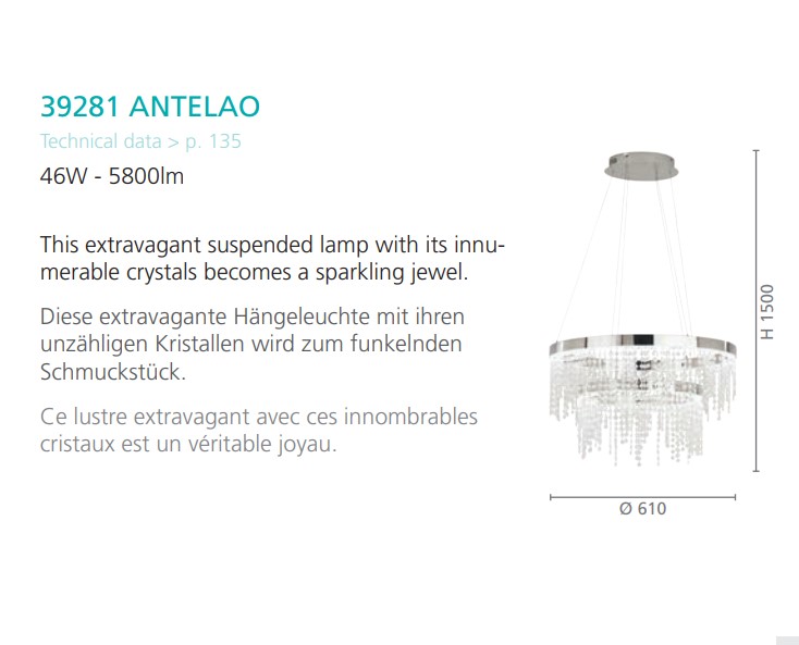 Люстра ANTELAO CHROM-KRISTALL LED (39281), EGLO - Зображення 39281--.jpg