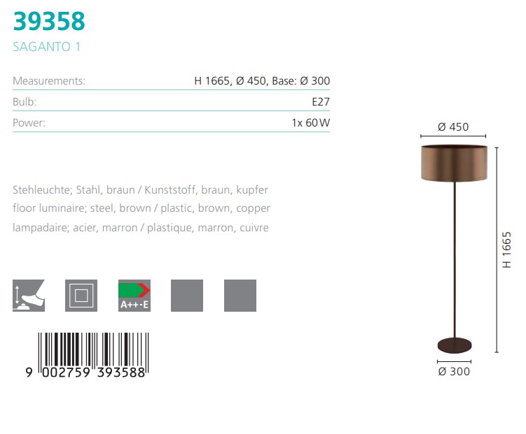 Торшер SAGANTO 1 (39358), EGLO - Зображення 39358--.jpg
