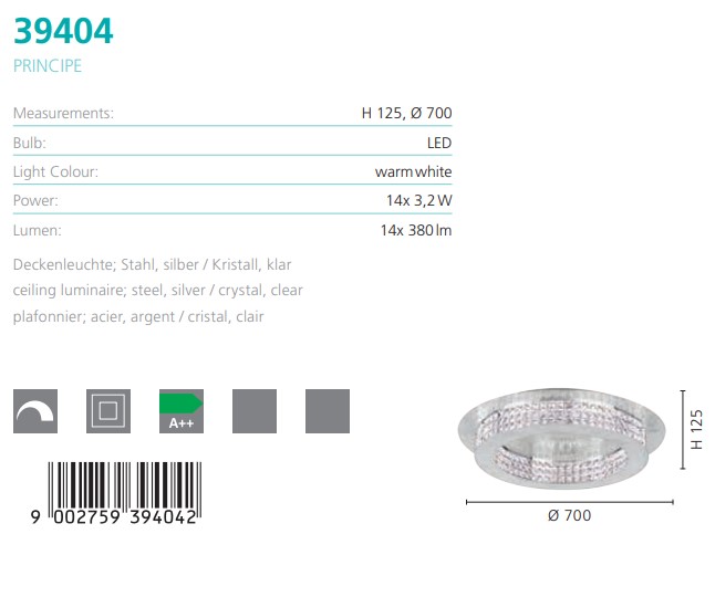Світильник PRINCIPE SILBER-KRISTALL LED (39404), EGLO - Зображення 39404--.jpg