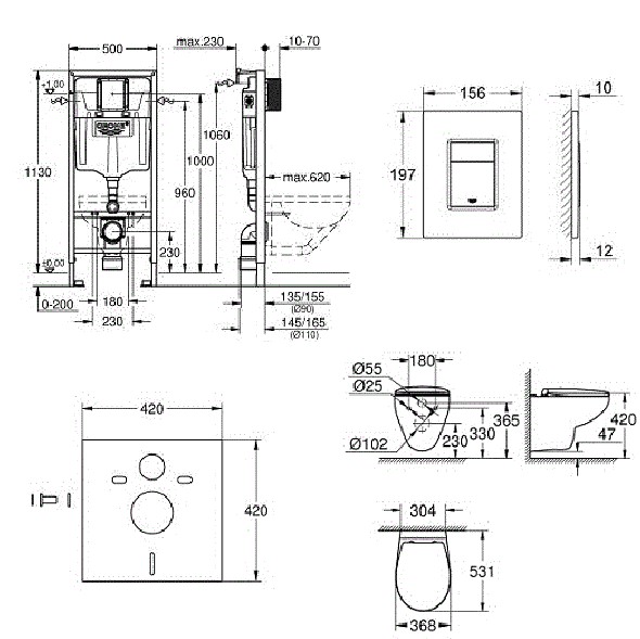 Комплект Інсталяція для унітаза 5 в 1 Rapid SL (39586000), Grohe - Зображення 3940e-32364.jpg