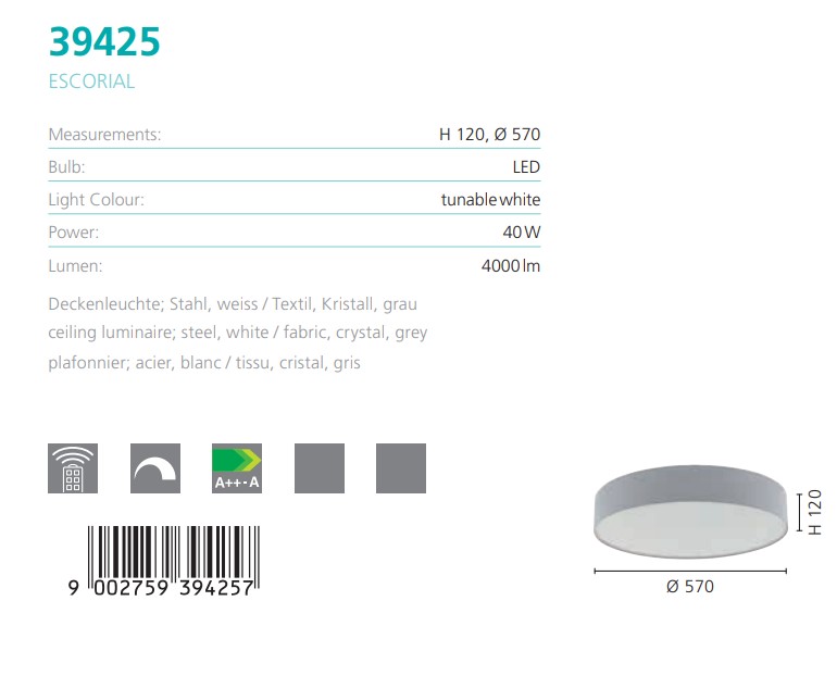 Світильник ESCORIAL LED (39425), EGLO - Зображення 39425--.jpg