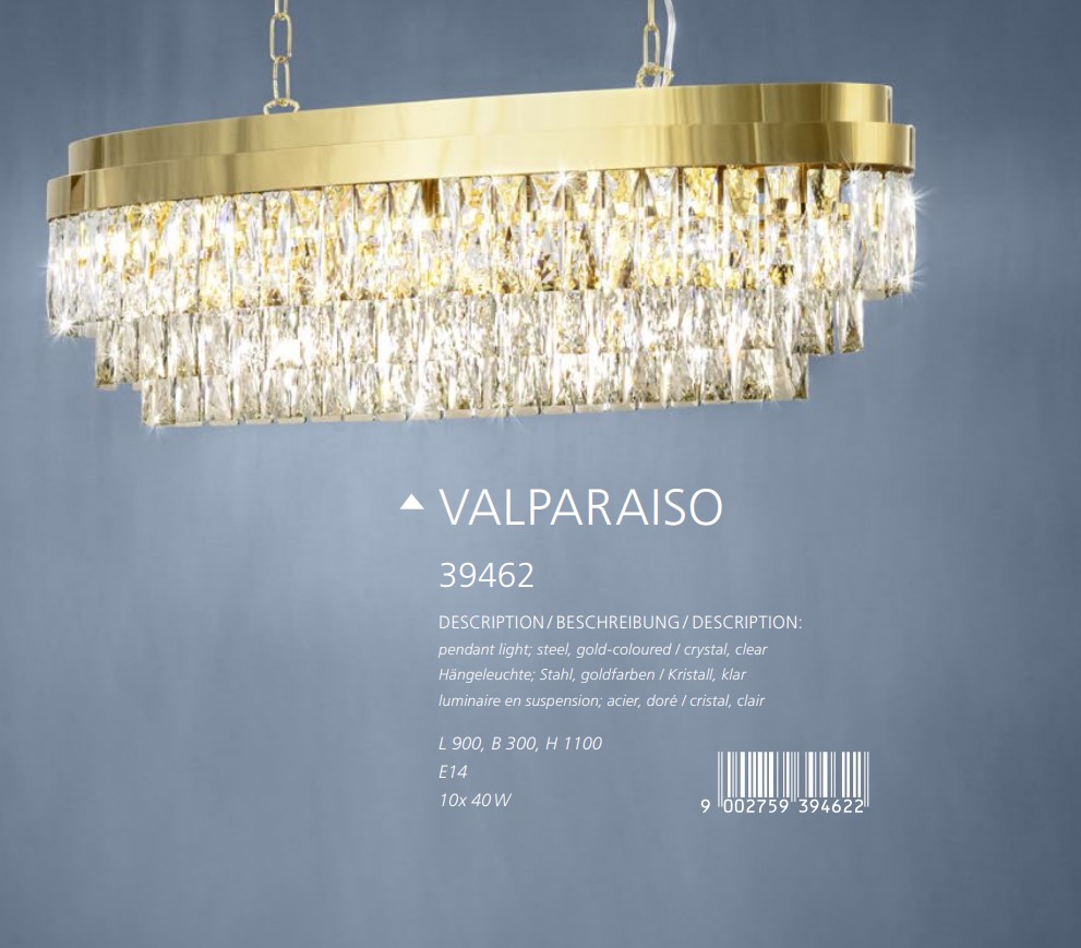 Люстра VALPARAISO GOLD-KRISTALLE (39462), EGLO - Зображення 39462--.jpg