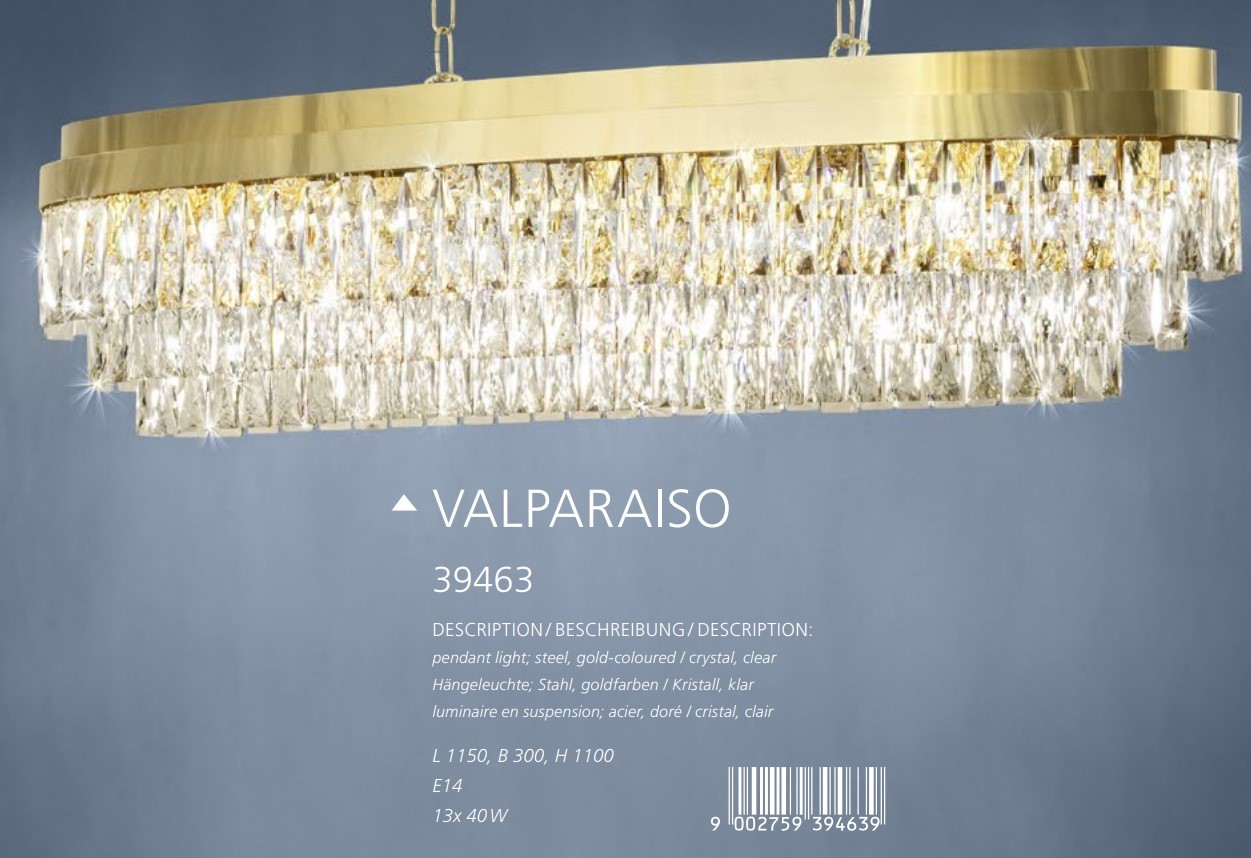 Люстра VALPARAISO GOLD-KRISTALLE (39463), EGLO - Зображення 39463--.jpg