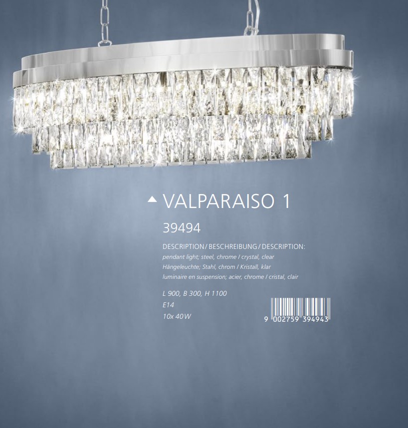 Люстра VALPARAISO 1 CHROM-KRISTALLE  (39494), EGLO - Зображення 39494--.jpg