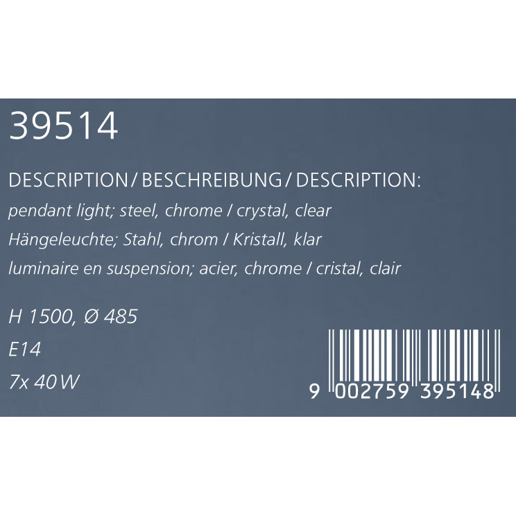 Люстра AGRIGENTO CHROM-KRISTALLEN (39514), EGLO - Зображення 39514--.jpg