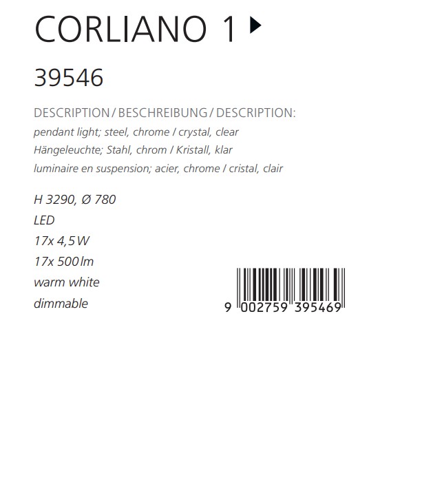 Люстра CORLIANO 1 LED (39546), EGLO - Зображення 39546--.jpg