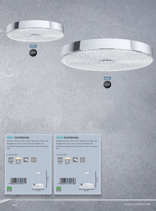 Люстра ESCORIHUEL CHROM-KRISTALL  LED (39572), EGLO - Зображення 39572-.jpg