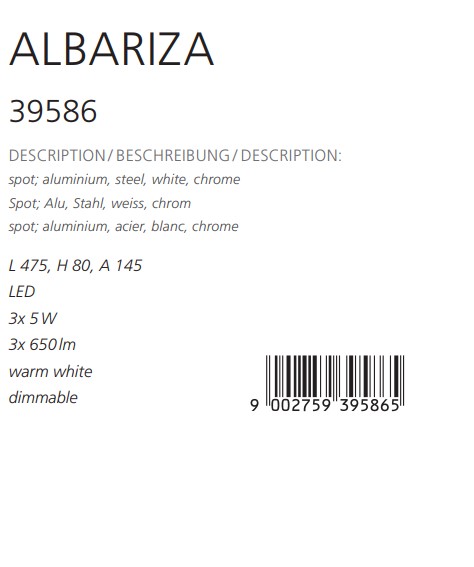 Спот ALBARIZA LED (39586), EGLO - Зображення 39586--.jpg