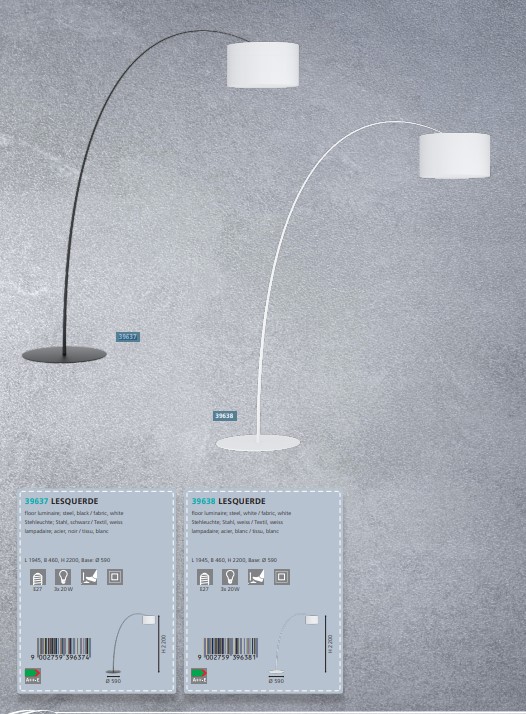 Торшер LESQUERDE (39638), EGLO - Зображення 39638-.jpg