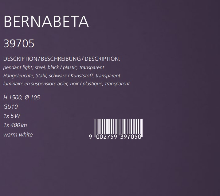 Люстра BERNABETA (39705), EGLO - Зображення 39705--.jpg