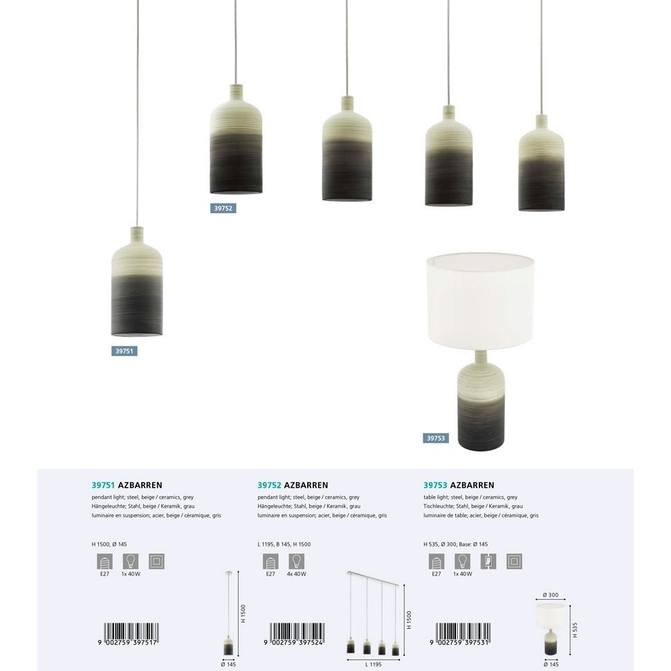 Люстра AZBARREN (39751), EGLO - Зображення 39751--.jpg