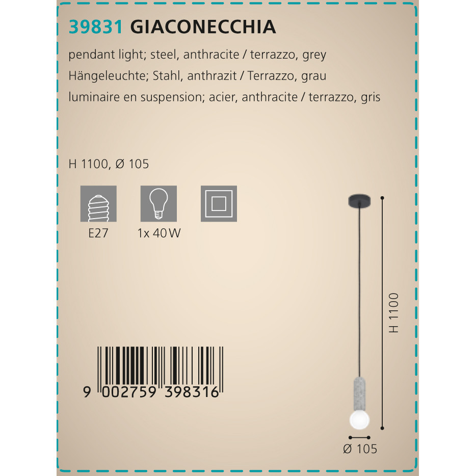 Люстра GIACONECCHIA ANTHRAZIT-GRAU (39831), EGLO - Зображення 39831--.jpg