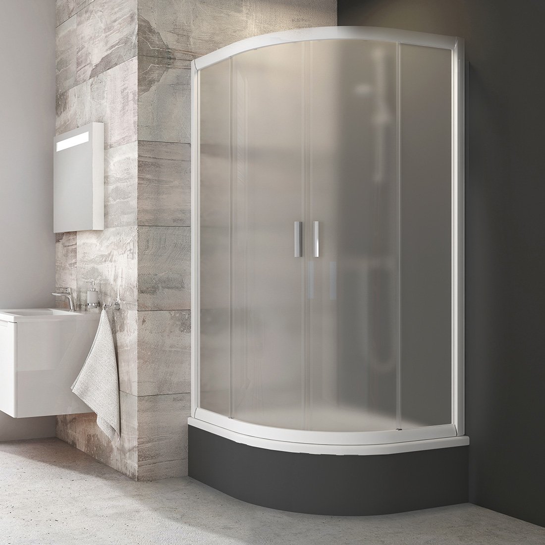 Душова кабіна напівкругла BLCP4-90 SABINA Grape, (3B270140ZG) RAVAK - Зображення