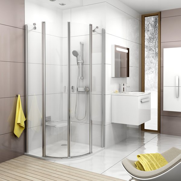 Душова кабіна напівкругла CHROME CSKK4-80 Transparent, (3Q140C00Z1) RAVAK - Зображення 3Q140100Z1-1.jpg