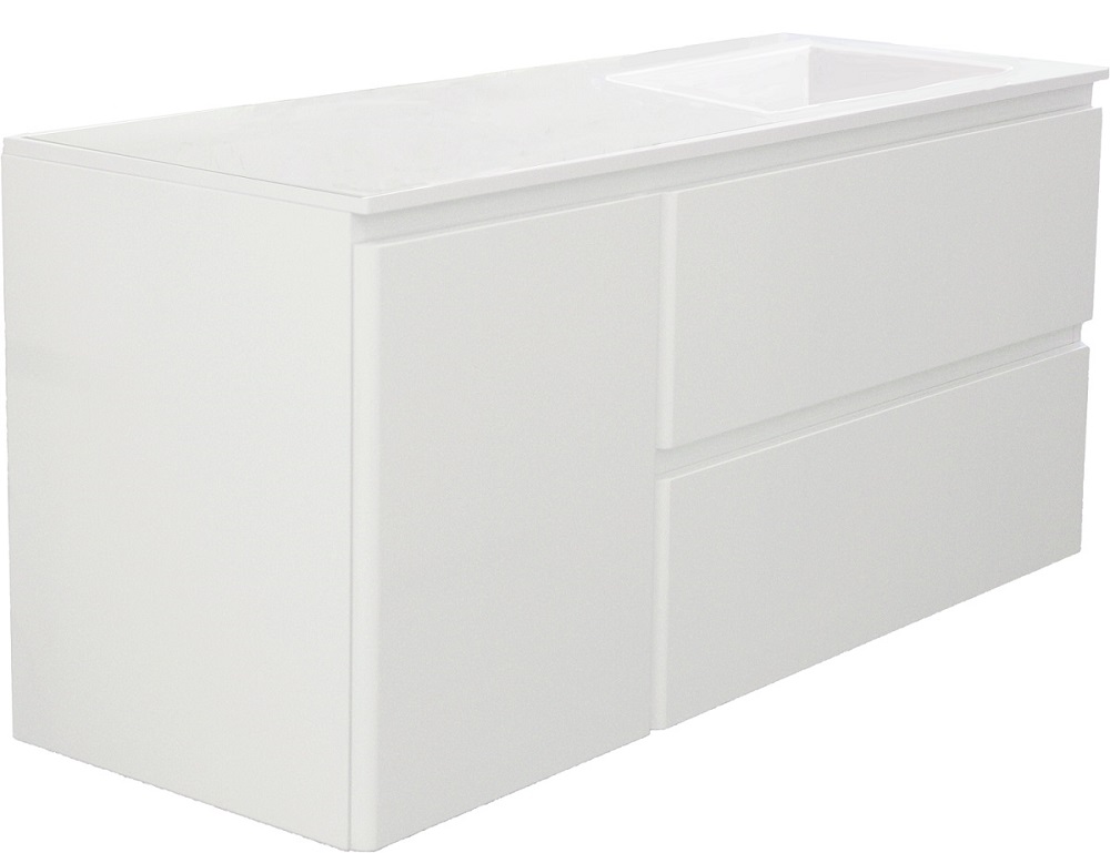 Шкафчик под умывальник Jassel правый 1200 White Air-Line - Зображення