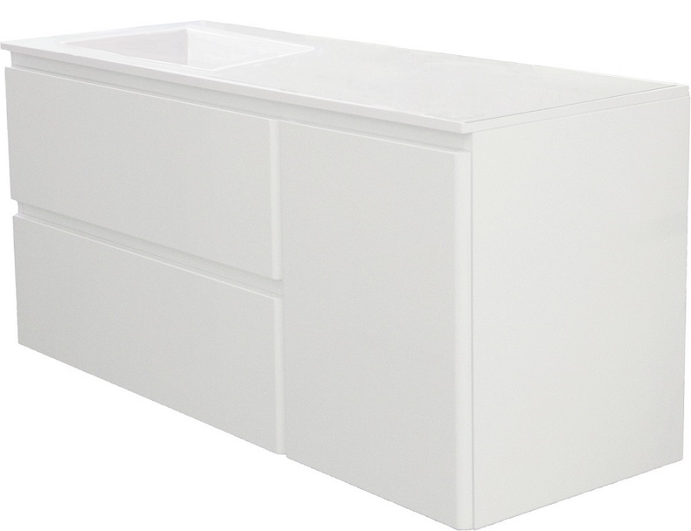 Шафка під умивальник Jassel ліва 1200 White Air-Line - Зображення