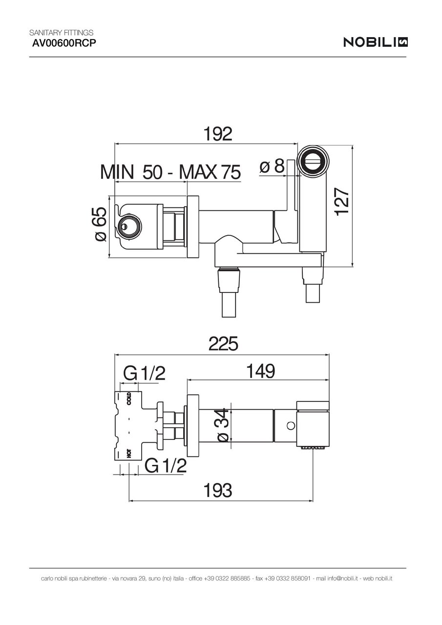 Гігієнічний душ Sanitary Fittings Red Canyon PVD AV00600RCP Nobili - Зображення 41542063-2af26.jpg