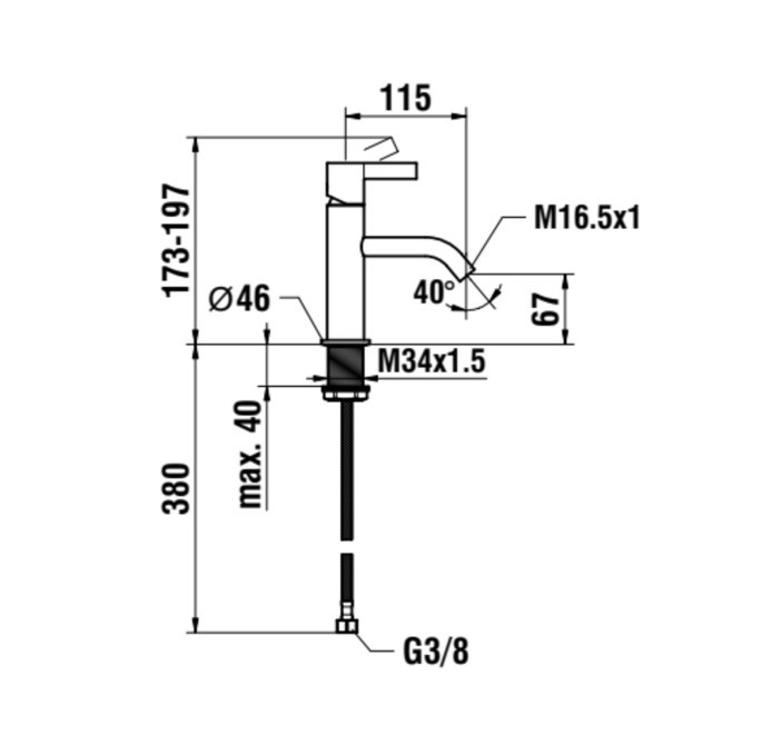 Змішувач для умивальника Kartell H3113310901001 PVD Inox LAUFEN - Зображення 42094381-789ad.jpg