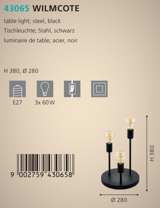 Настольная лампа WILMCOTE (43065), EGLO - Зображення 43065--.jpg