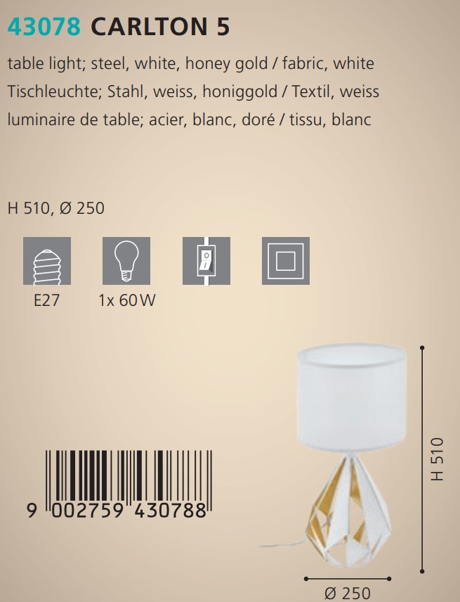 Настільна лампа CARLTON 5 (43078), EGLO - Зображення 43078--.jpg