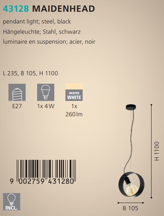 Люстра MAIDENHEAD (43128), EGLO - Зображення 43128--.jpg