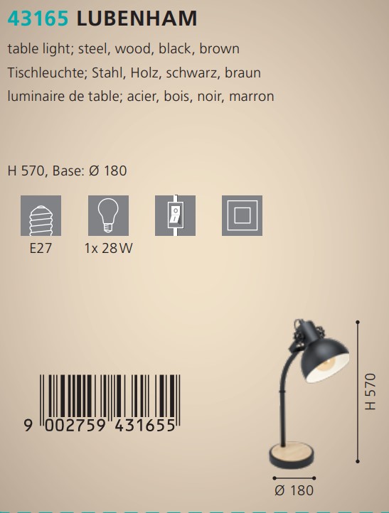 Настільна лампа LUBENHAM (43165), EGLO - Зображення 43165--.jpg