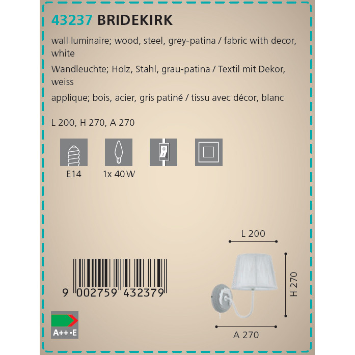 Бра BRIDEKIRK (43237), EGLO - Зображення 43237-.jpg