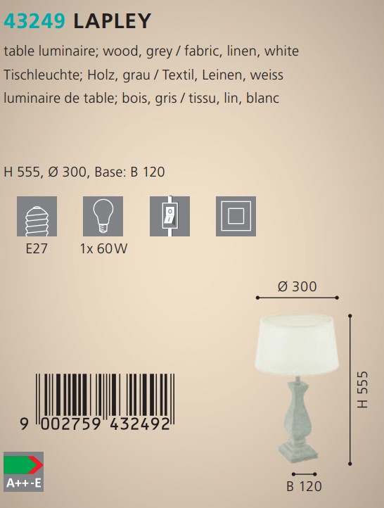 Настільна лампа LAPLEY (43249), EGLO - Зображення 43249--.jpg