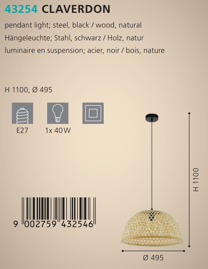 Люстра CLAVERDON (43254), EGLO - Зображення 43254--.jpg