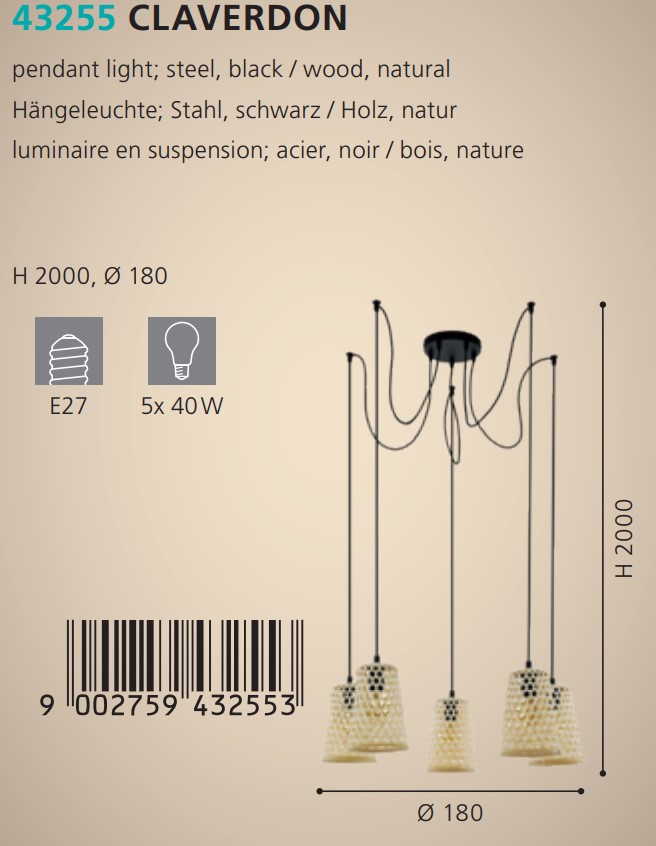 Люстра CLAVERDON (43255), EGLO - Зображення 43255--.jpg