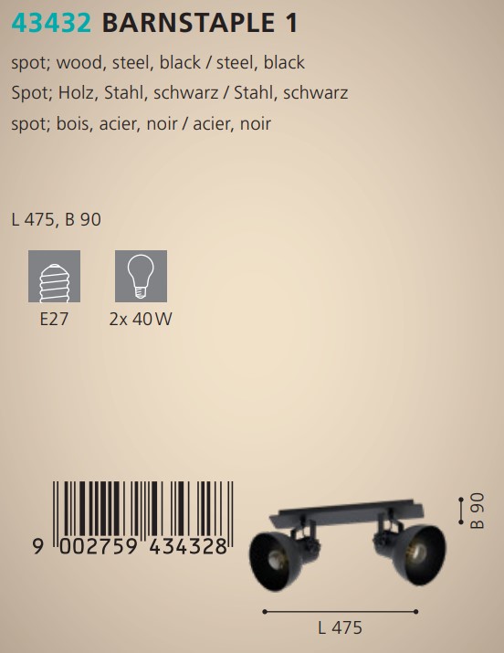 Спот BARNSTAPLE 1 (43432), EGLO - Зображення 43432--.jpg