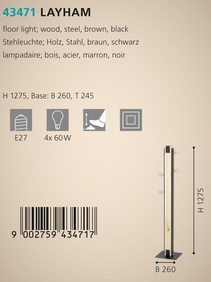 Торшер LAYHAM (43471), EGLO - Зображення 43471-.jpg